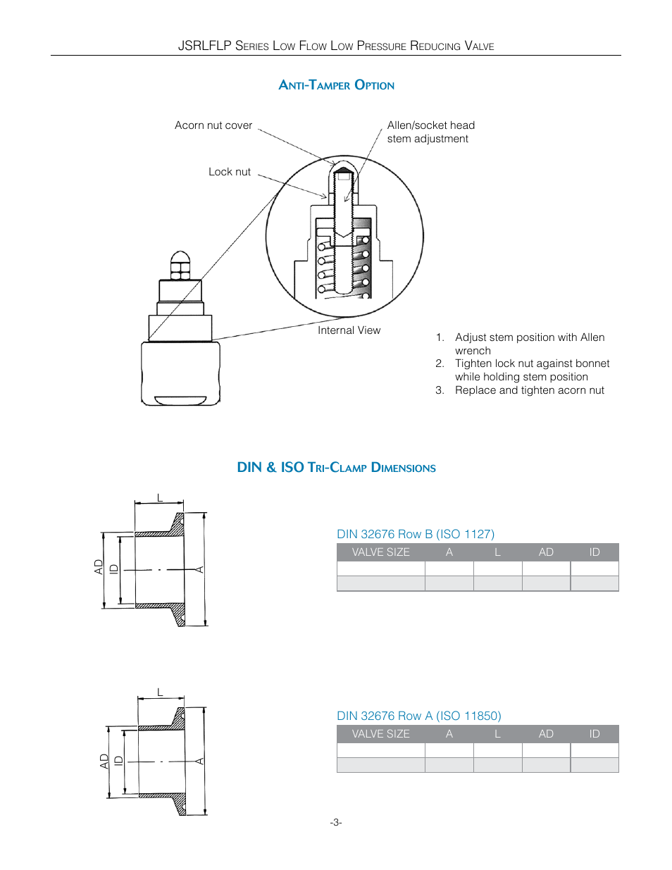 Din & iso t | Steriflow JSRLFLP Series User Manual | Page 3 / 18