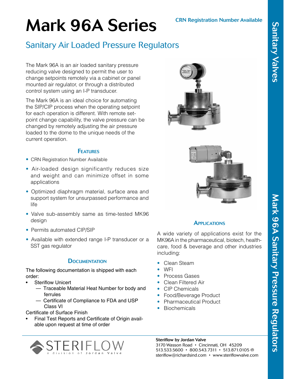 Steriflow Mark 96A Series User Manual | 6 pages