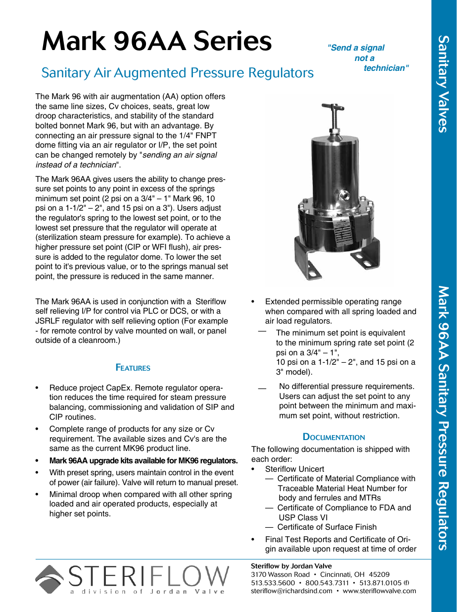 Steriflow Mark 96AA Series User Manual | 6 pages