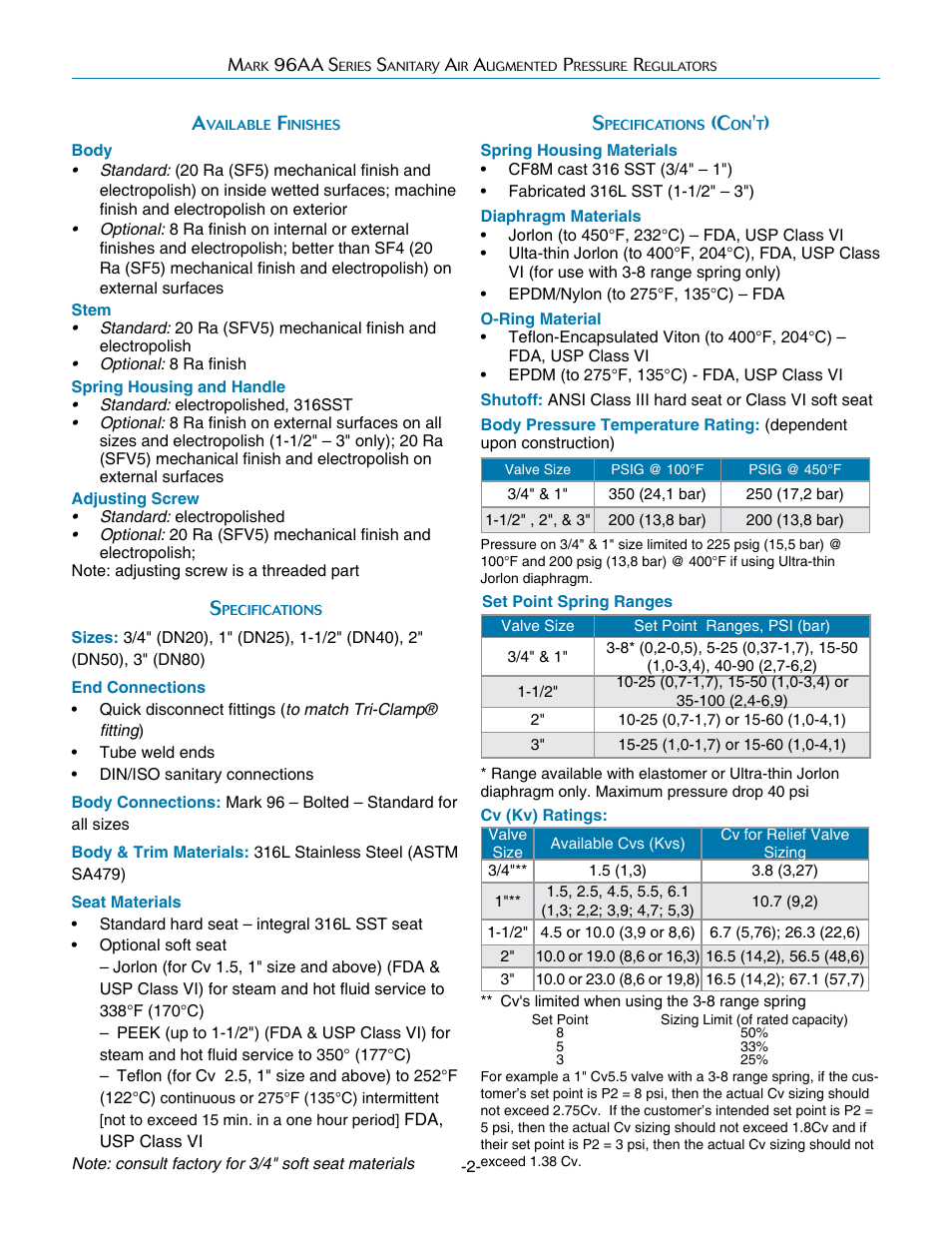 Steriflow Mark 96AA Series User Manual | Page 2 / 6