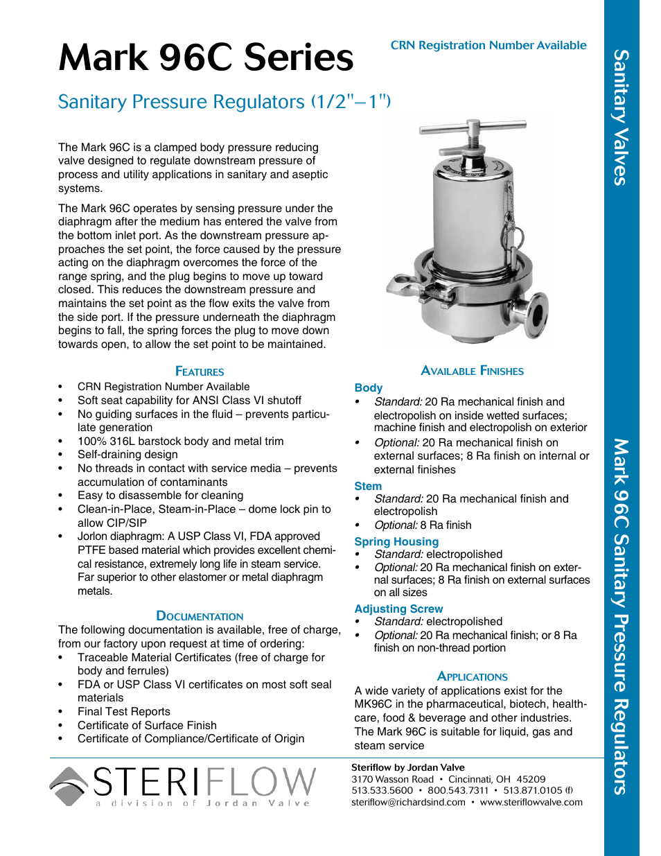 Steriflow Mark 96C Series User Manual | 4 pages