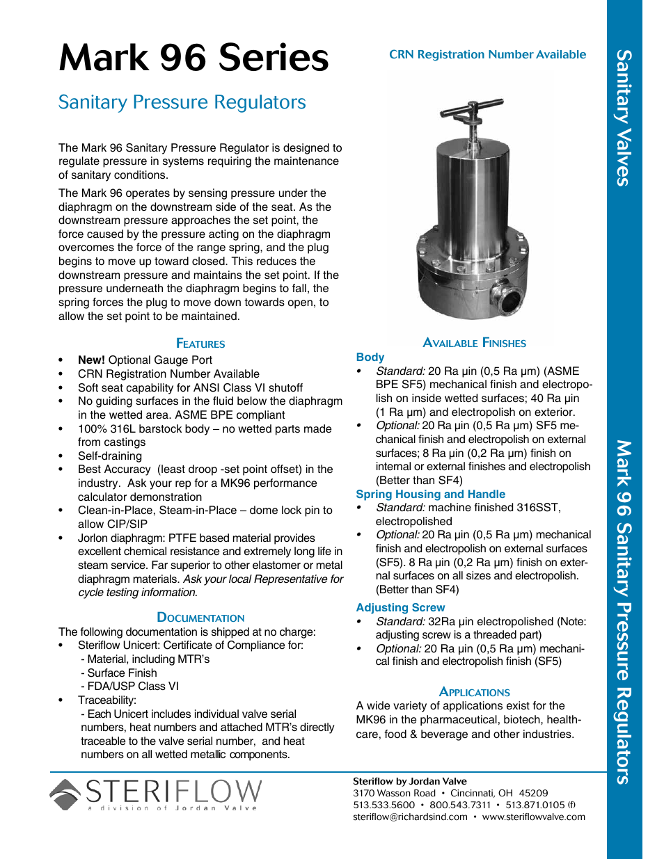 Steriflow Mark 96 Series User Manual | 6 pages