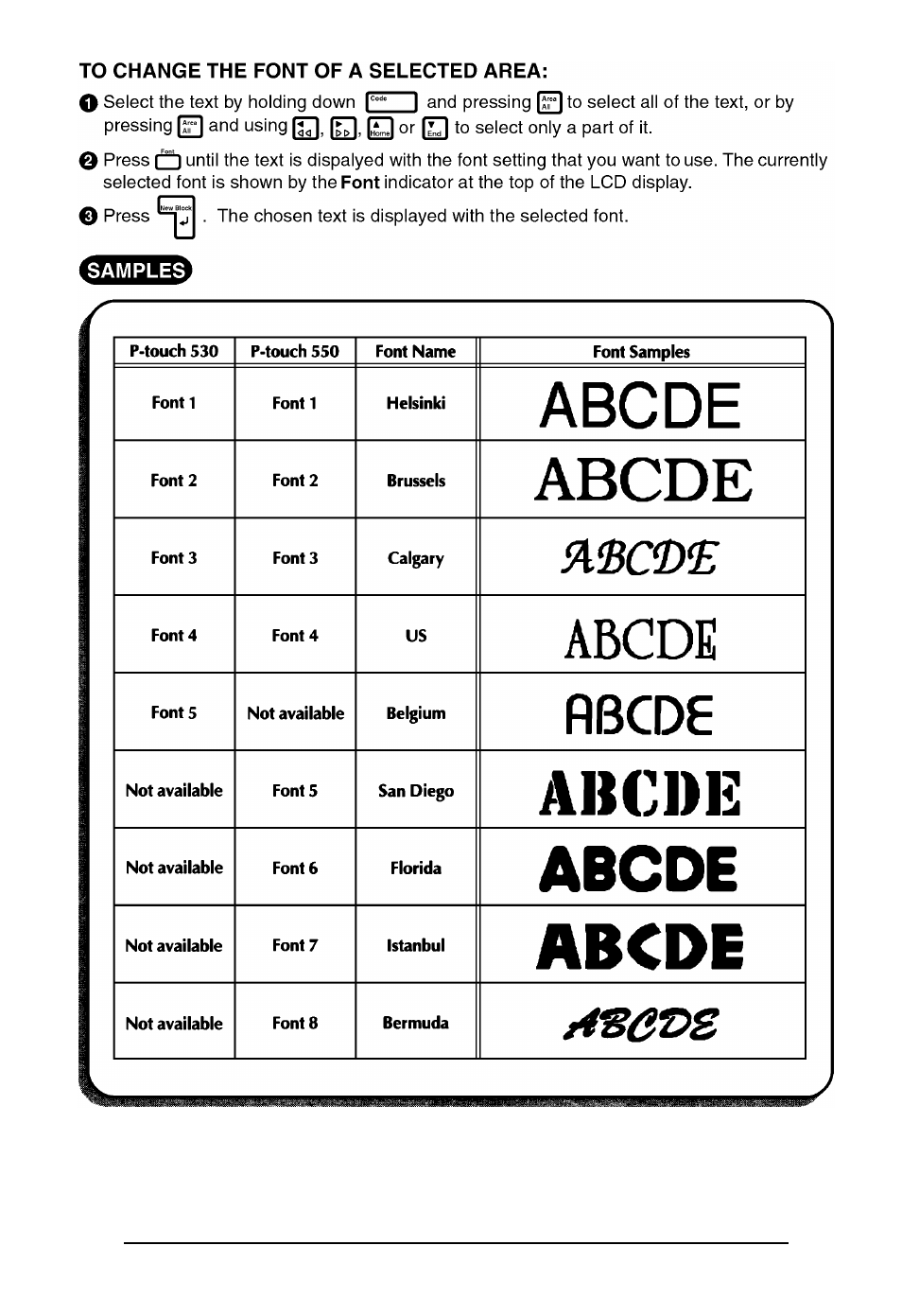 Brother P-touch 550 User Manual | Page 105 / 210