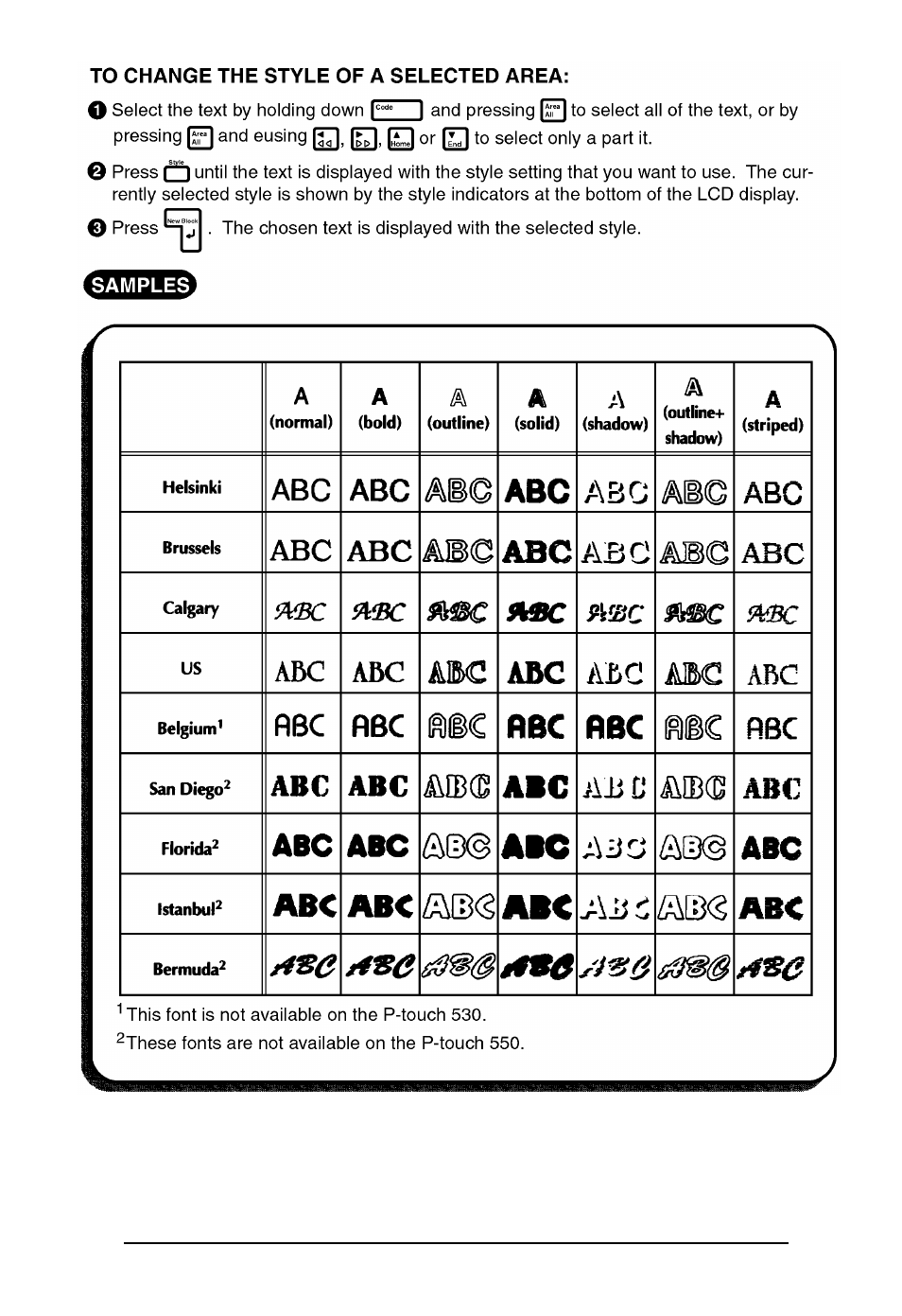 Brother P-touch 550 User Manual | Page 109 / 210