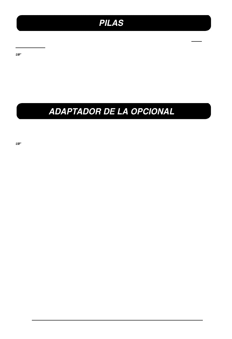 Pilas, Adaptador de la opcional | Brother P-touch 550 User Manual | Page 166 / 210