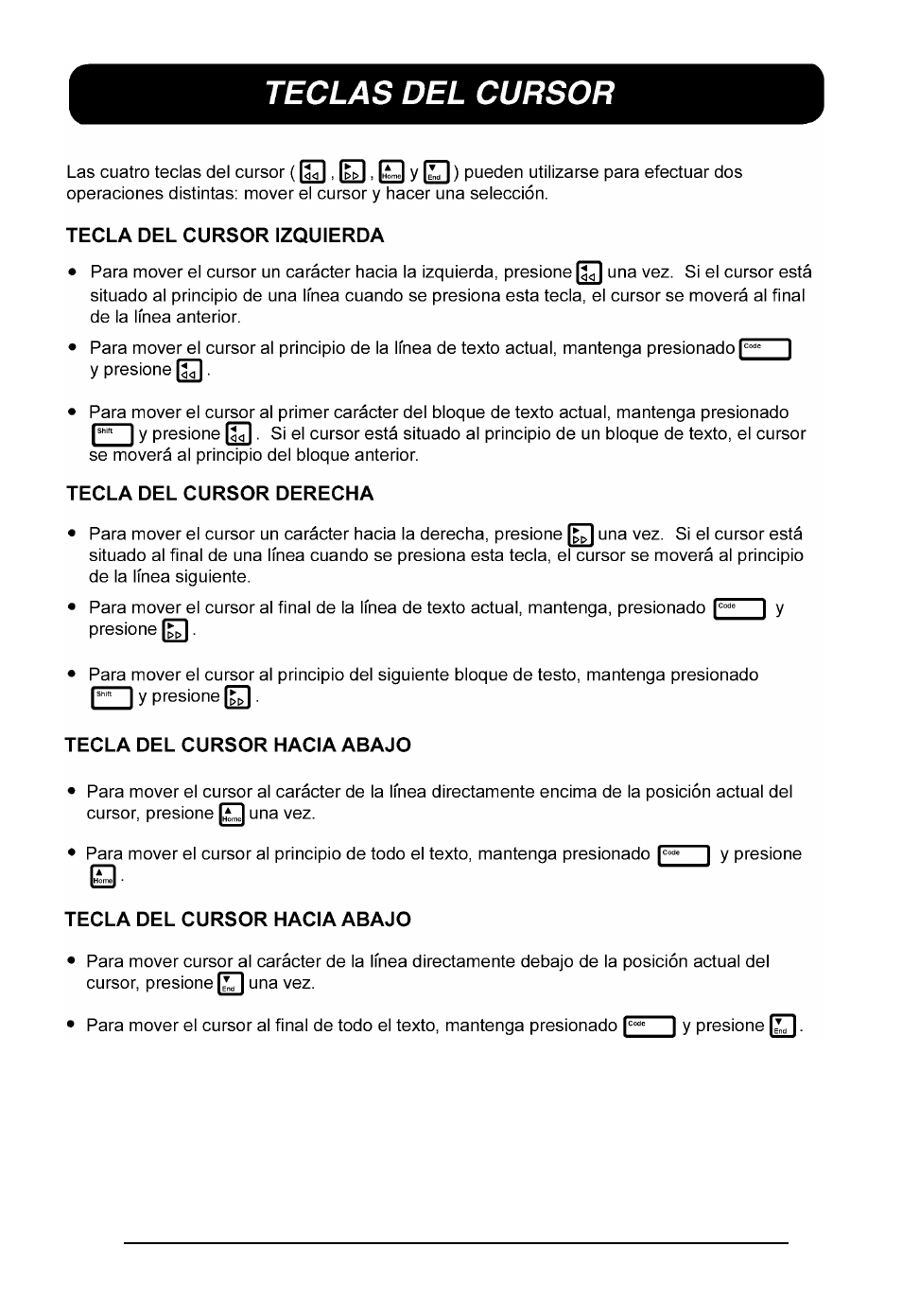 Teclas del cursor | Brother P-touch 550 User Manual | Page 171 / 210