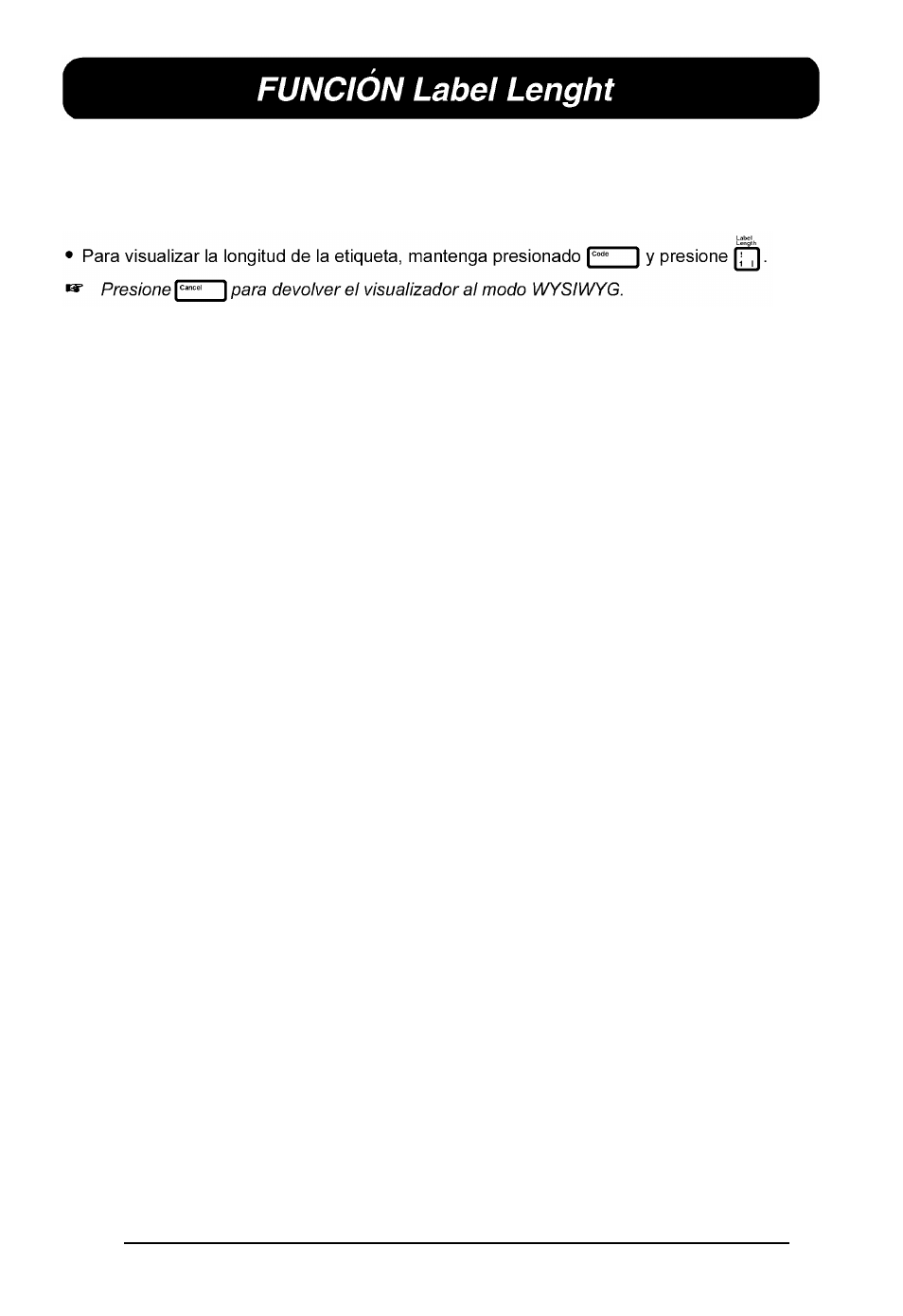 Funcion label lenght | Brother P-touch 550 User Manual | Page 181 / 210