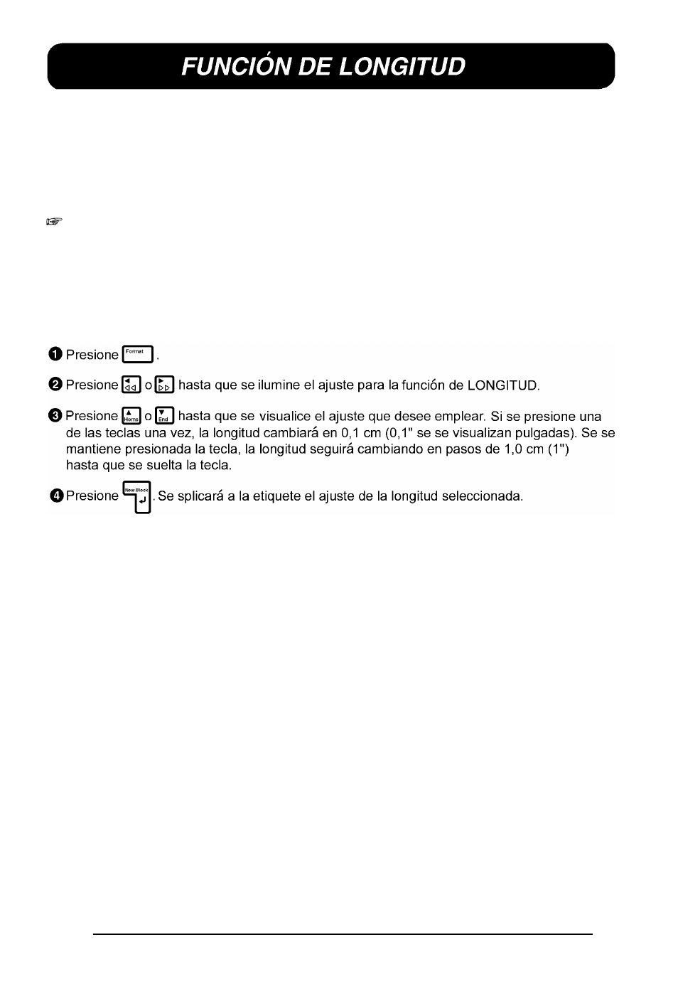 Funcion de longitud | Brother P-touch 550 User Manual | Page 193 / 210