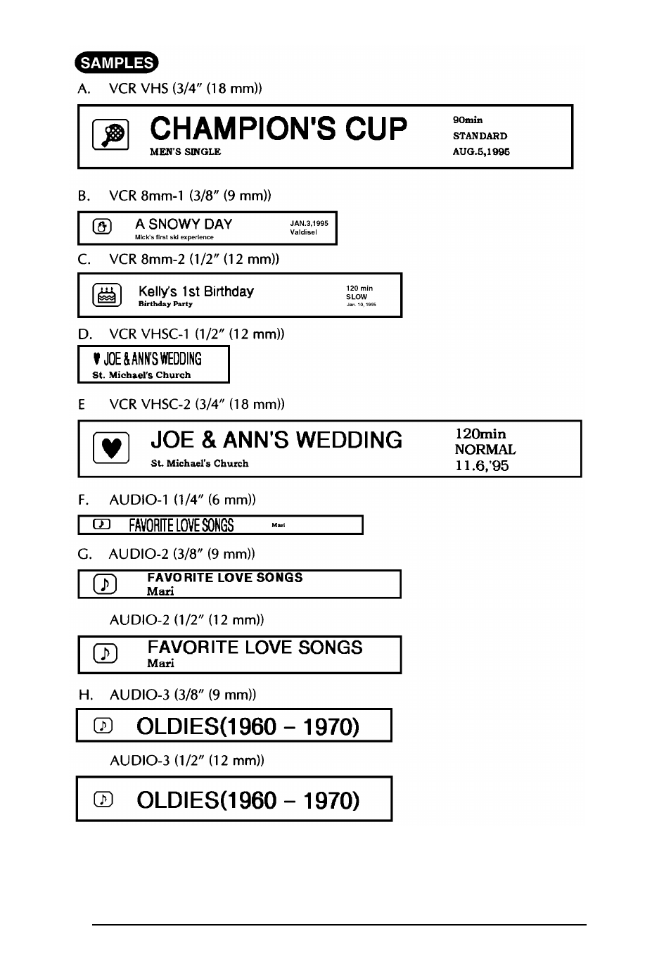 Brother P-touch 550 User Manual | Page 95 / 210