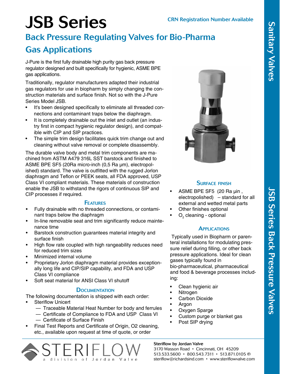 Steriflow JSB Series User Manual | 6 pages