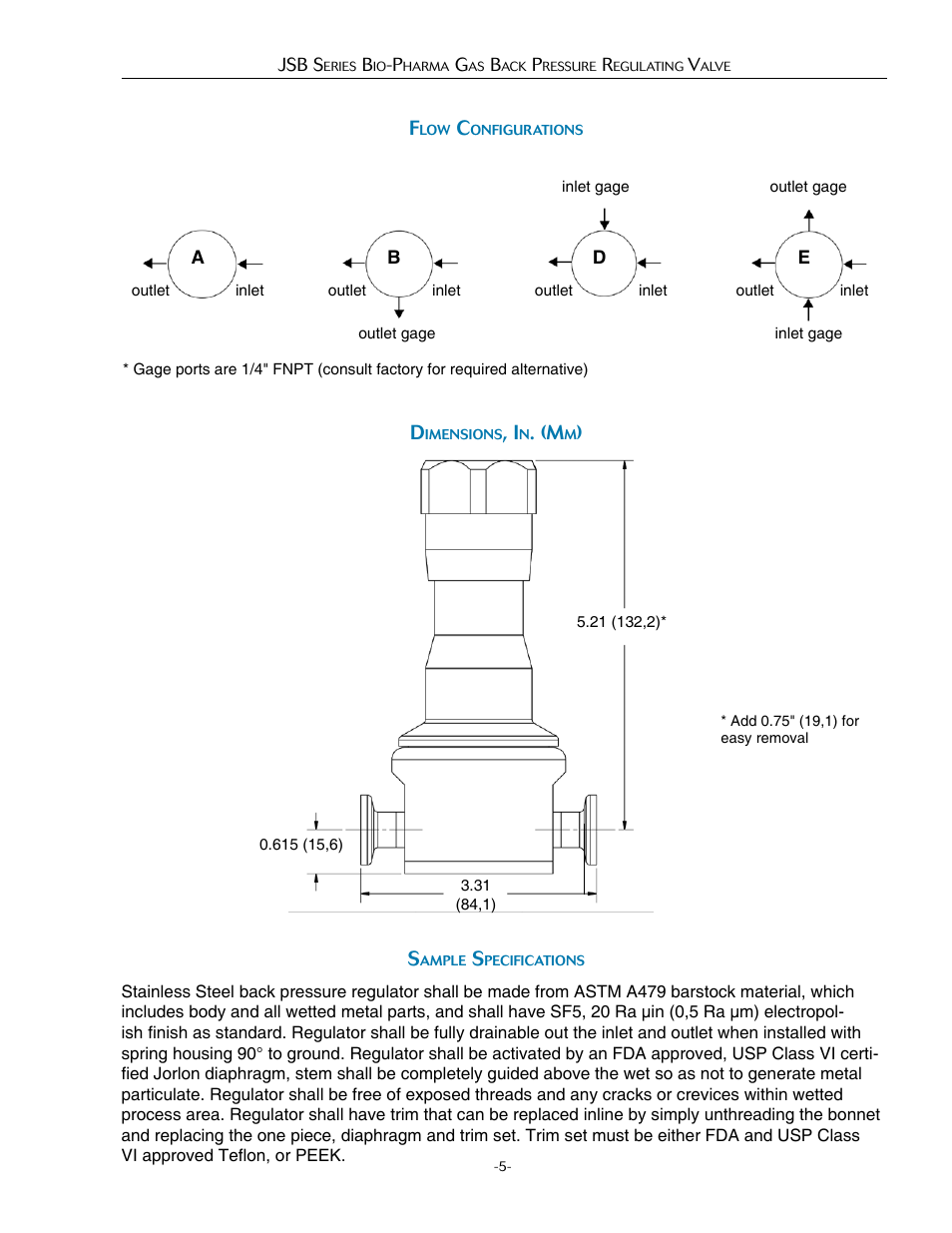 Steriflow JSB Series User Manual | Page 5 / 6