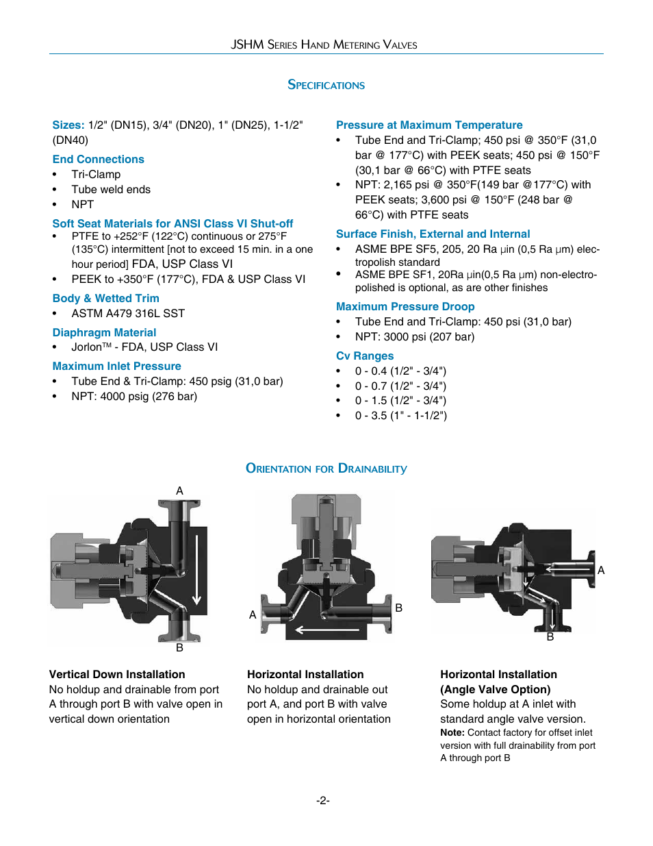 Steriflow JSHM Series User Manual | Page 2 / 4