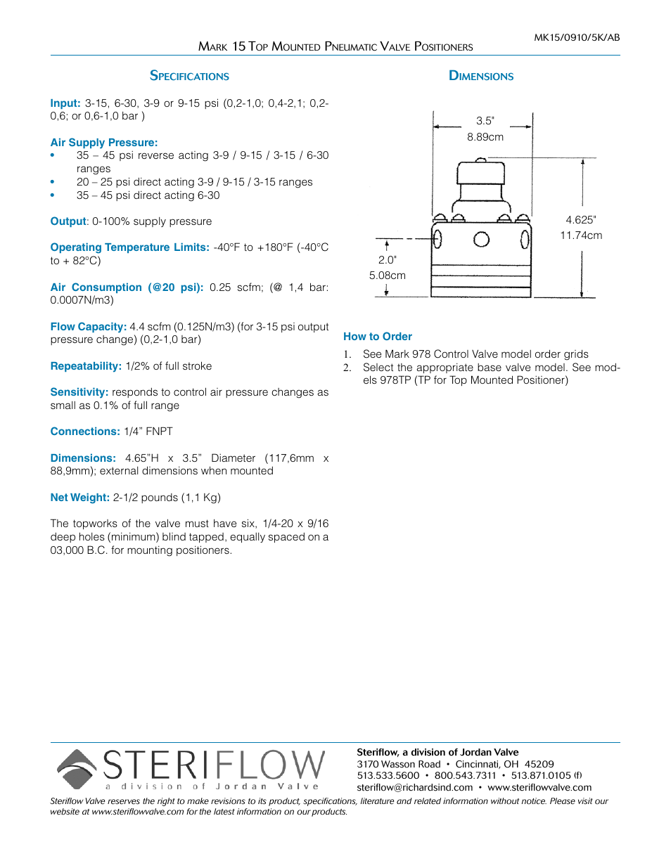 Steriflow Mark 15 Series User Manual | Page 2 / 2