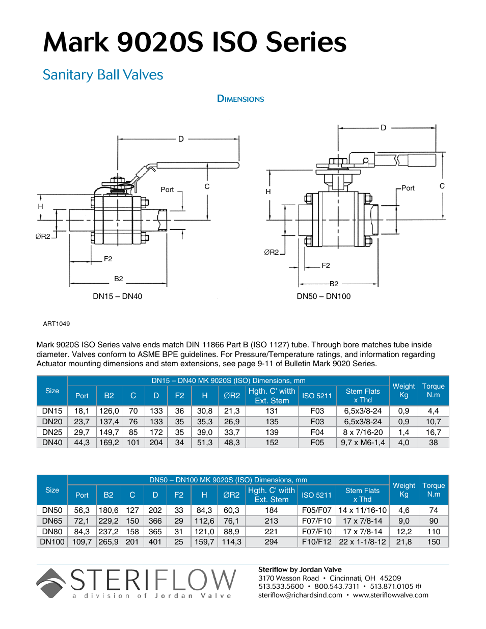 Steriflow Mark 9020S ISO Series User Manual | 3 pages