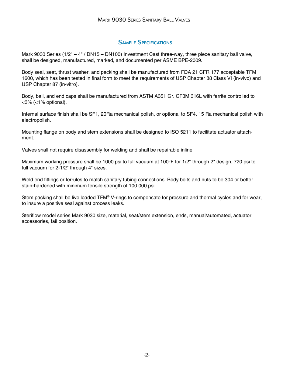 Steriflow Mark 9030 Series User Manual | Page 2 / 13