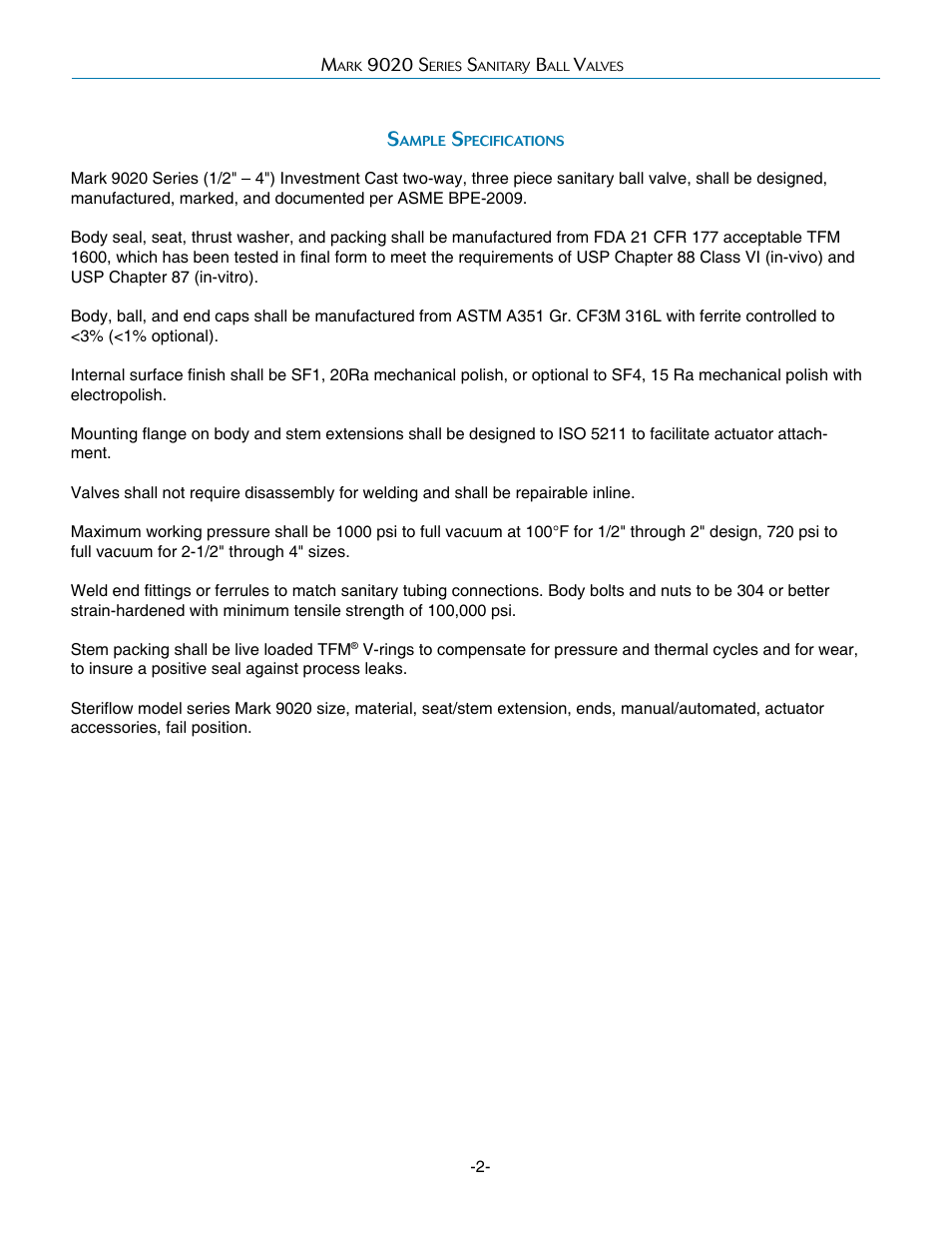 Steriflow Mark 9020 Series User Manual | Page 2 / 15