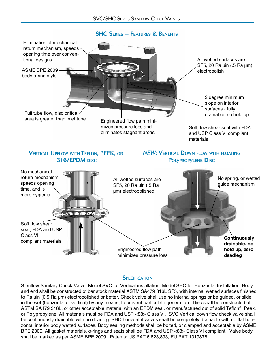 Peek, 316/epdm, Shc s | New : v | Steriflow SHC Series User Manual | Page 2 / 4