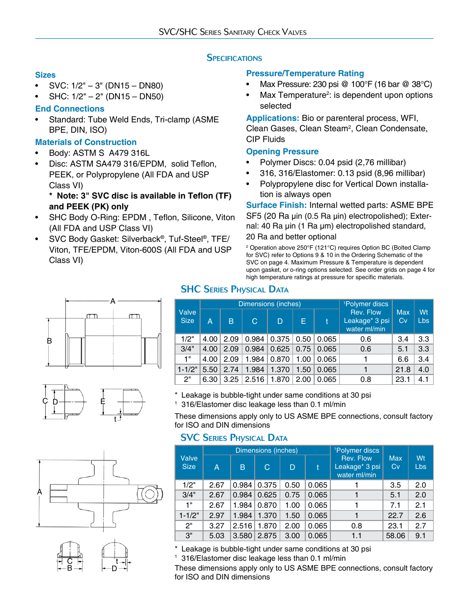 Shc s, Svc s | Steriflow SHC Series User Manual | Page 3 / 4