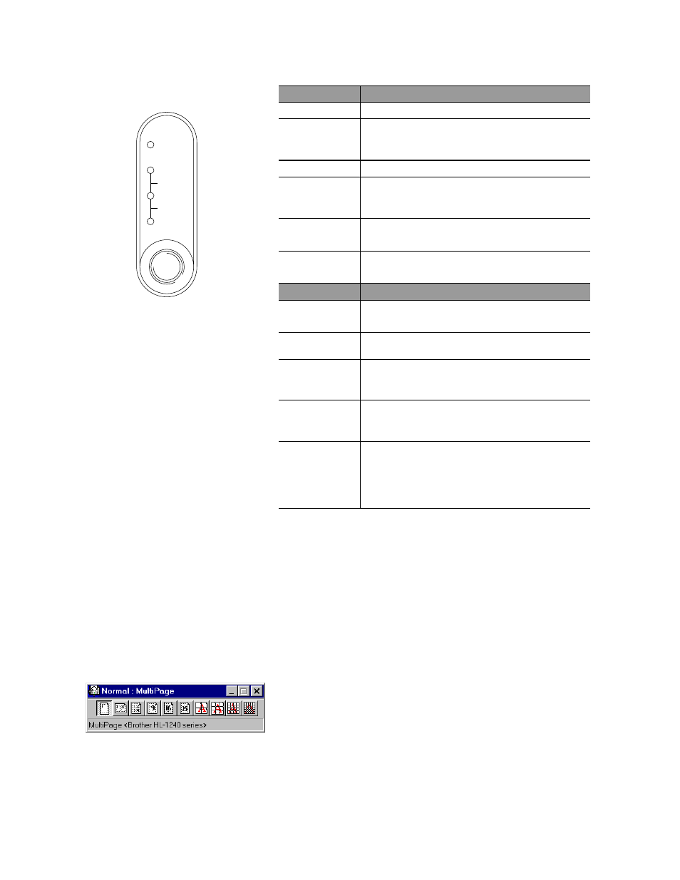 Control panel, Quick print setup | Brother HL-1250 User Manual | Page 14 / 16