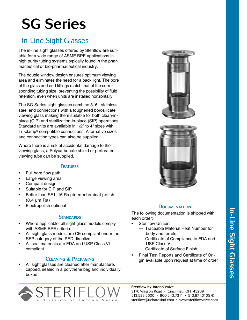 Steriflow SG Series User Manual | 2 pages