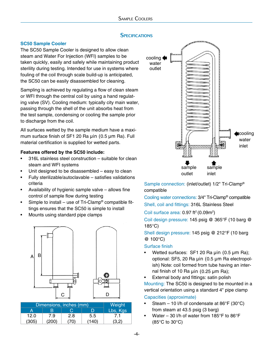 Steriflow SC30 Series User Manual | Page 4 / 8