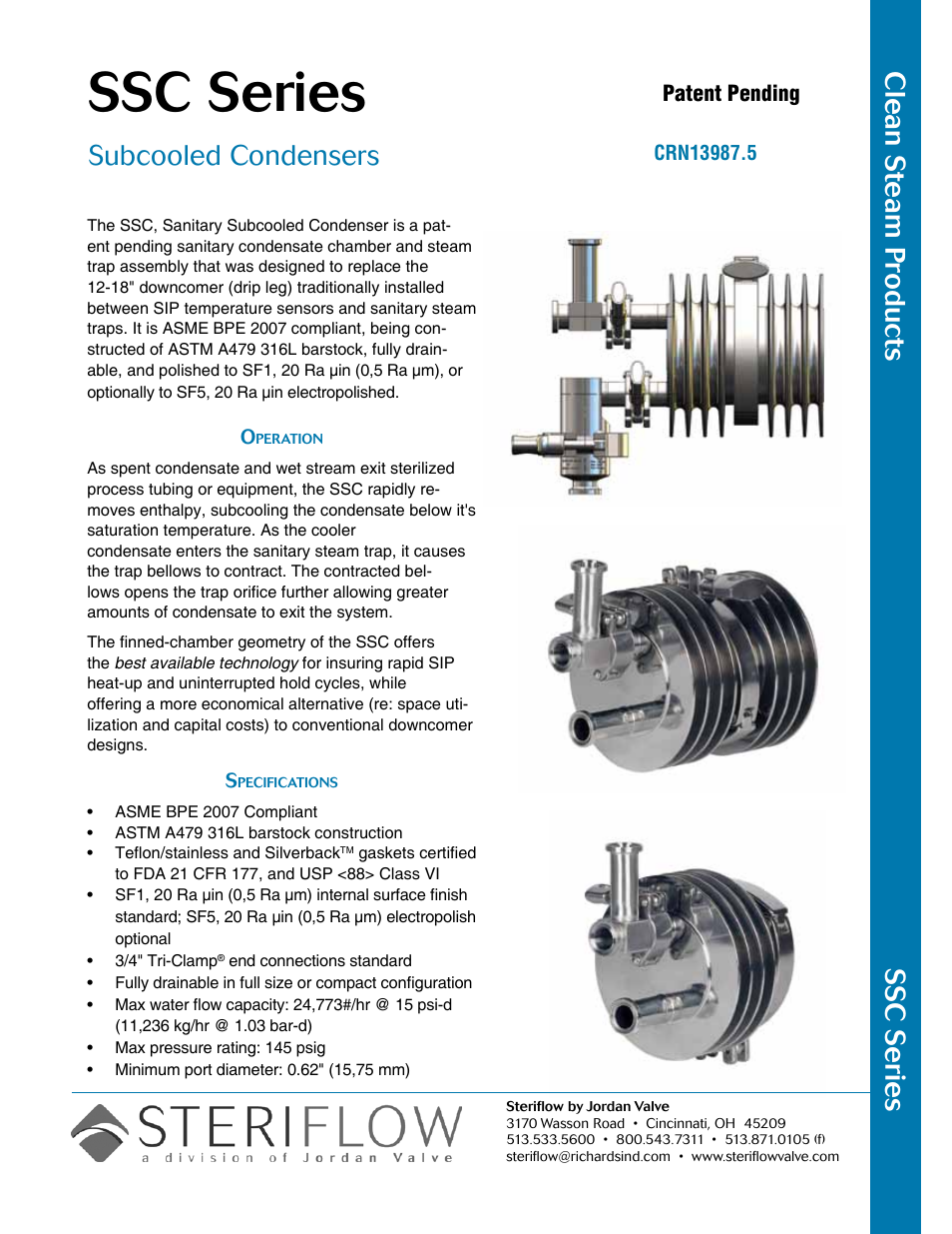 Steriflow SSC Series User Manual | 8 pages