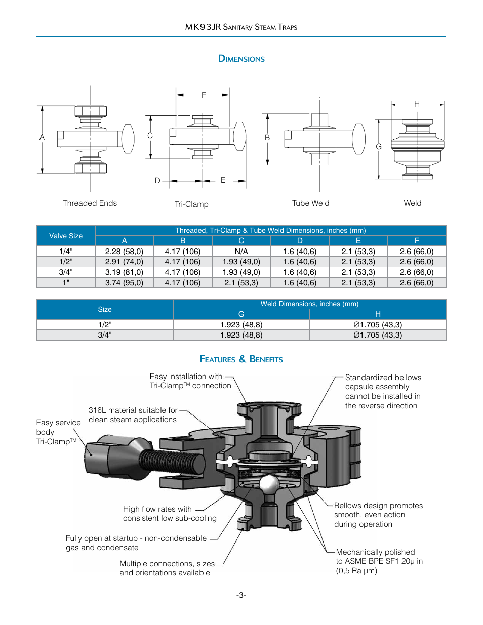 Steriflow Mark 93JR Series User Manual | Page 3 / 4