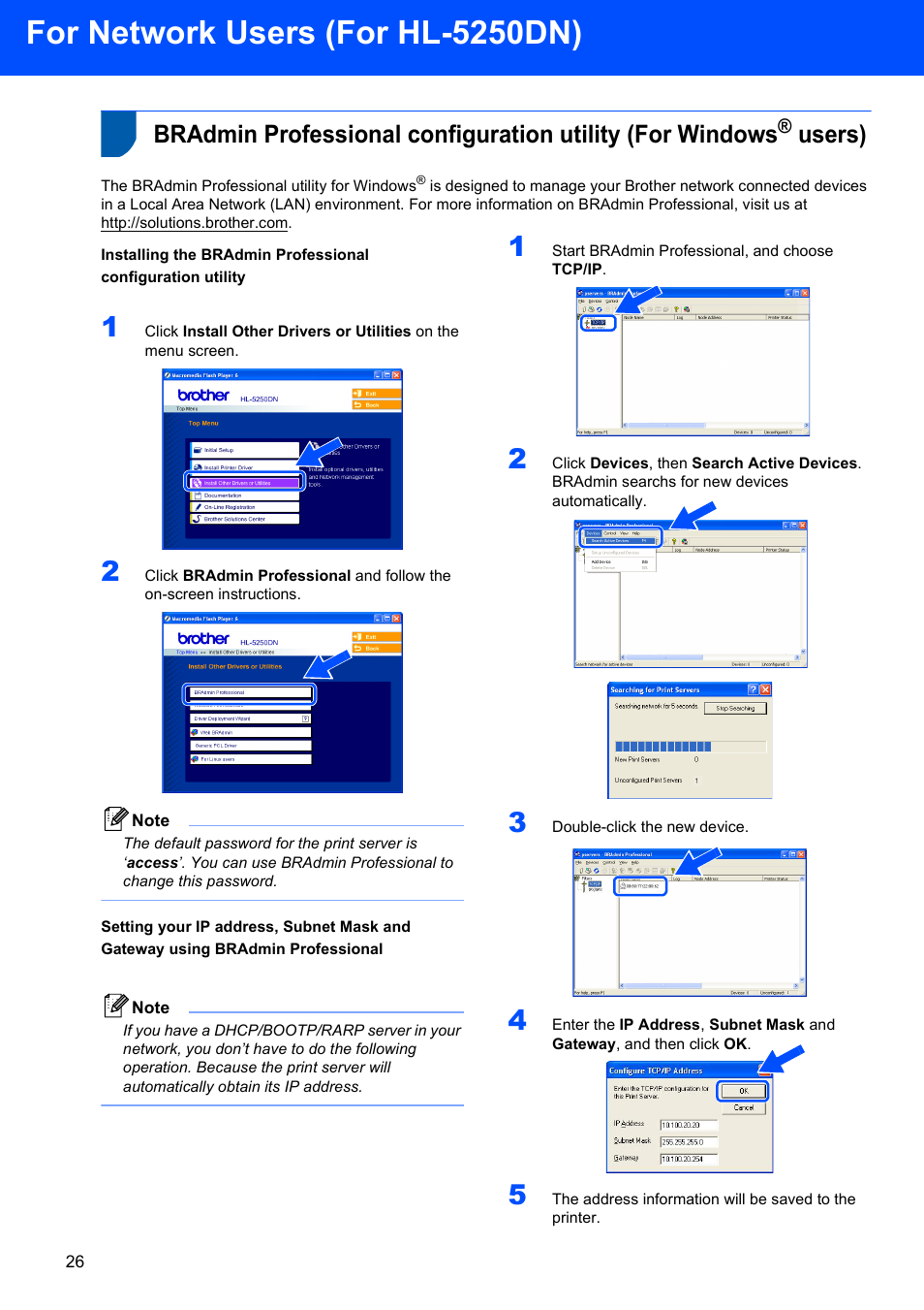 For network users (for hl-5250dn), Users) | Brother HL-5240L User Manual | Page 28 / 34
