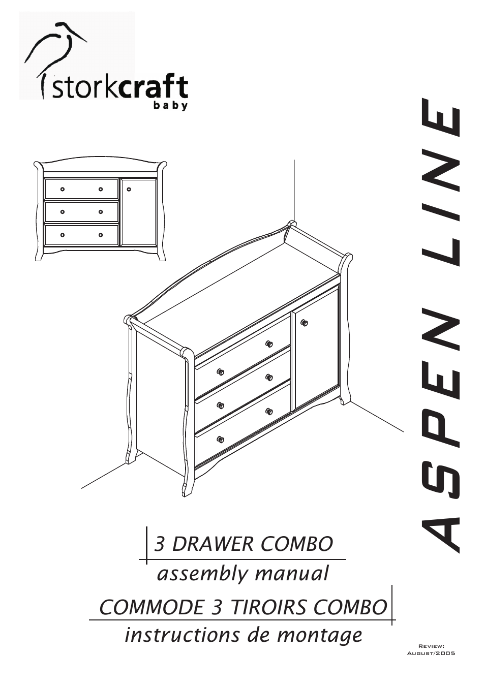 Storkcraft Aspen Combo Dresser User Manual | 20 pages