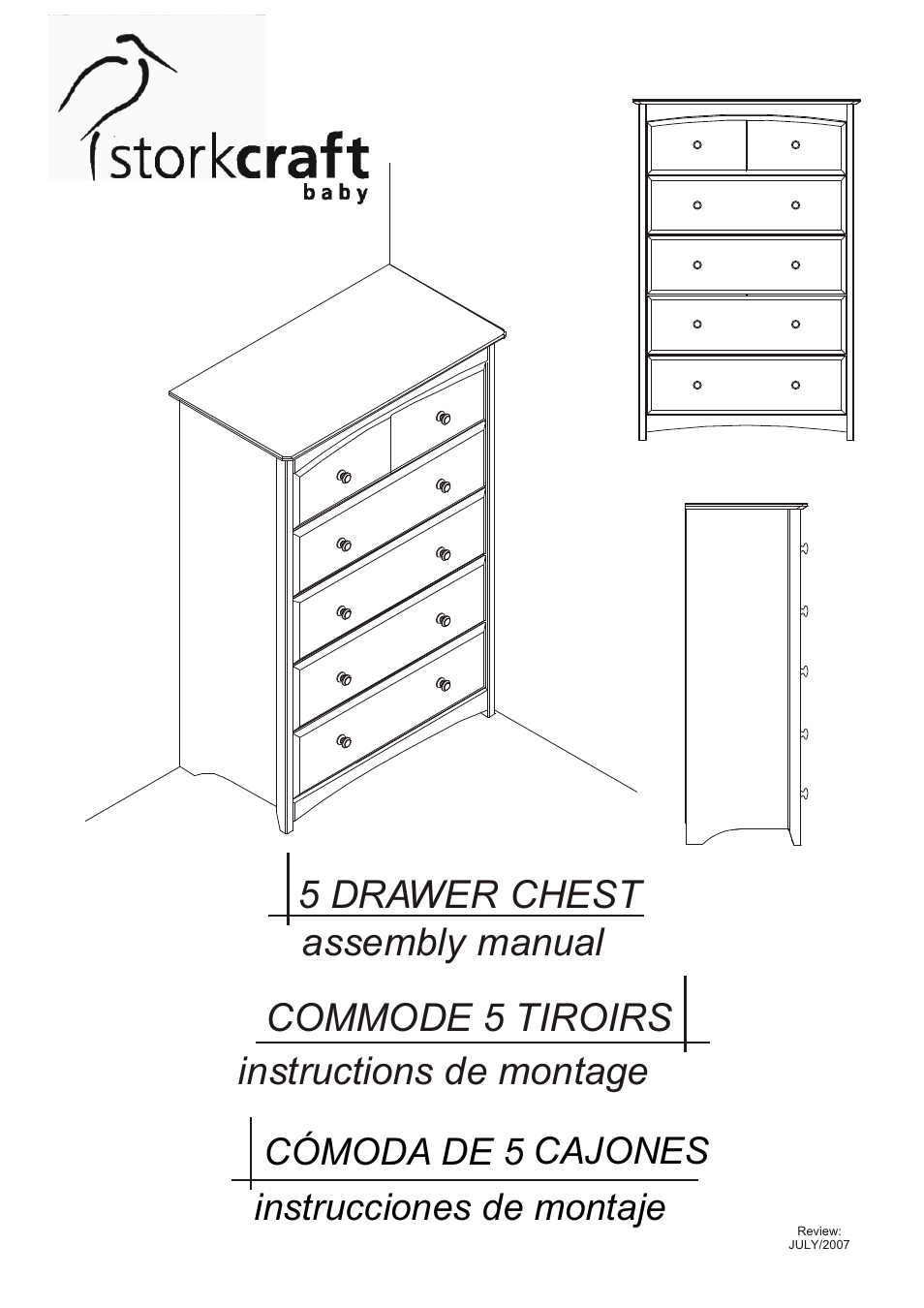 Storkcraft Beatrice 5 Drawer Chest User Manual | 13 pages