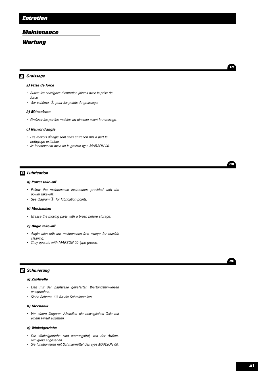 Entretien maintenance wartung | Sulky DRC User Manual | Page 43 / 55