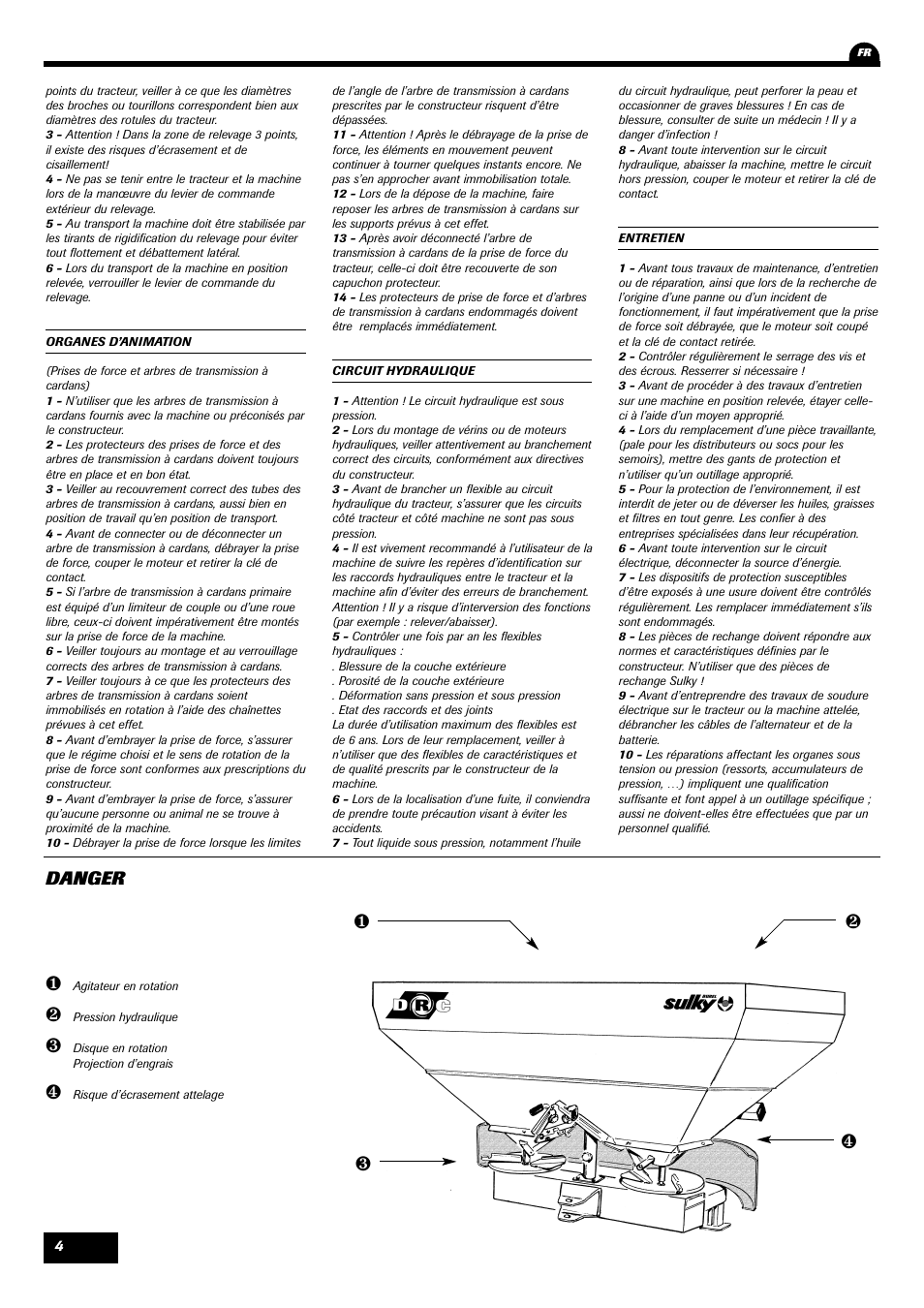 Danger | Sulky DRC User Manual | Page 6 / 55