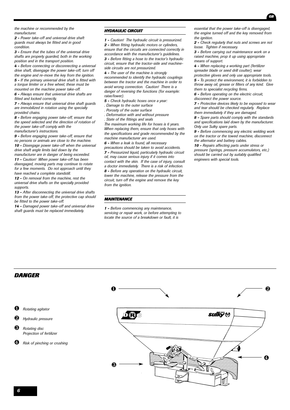 Danger | Sulky DRC User Manual | Page 8 / 55