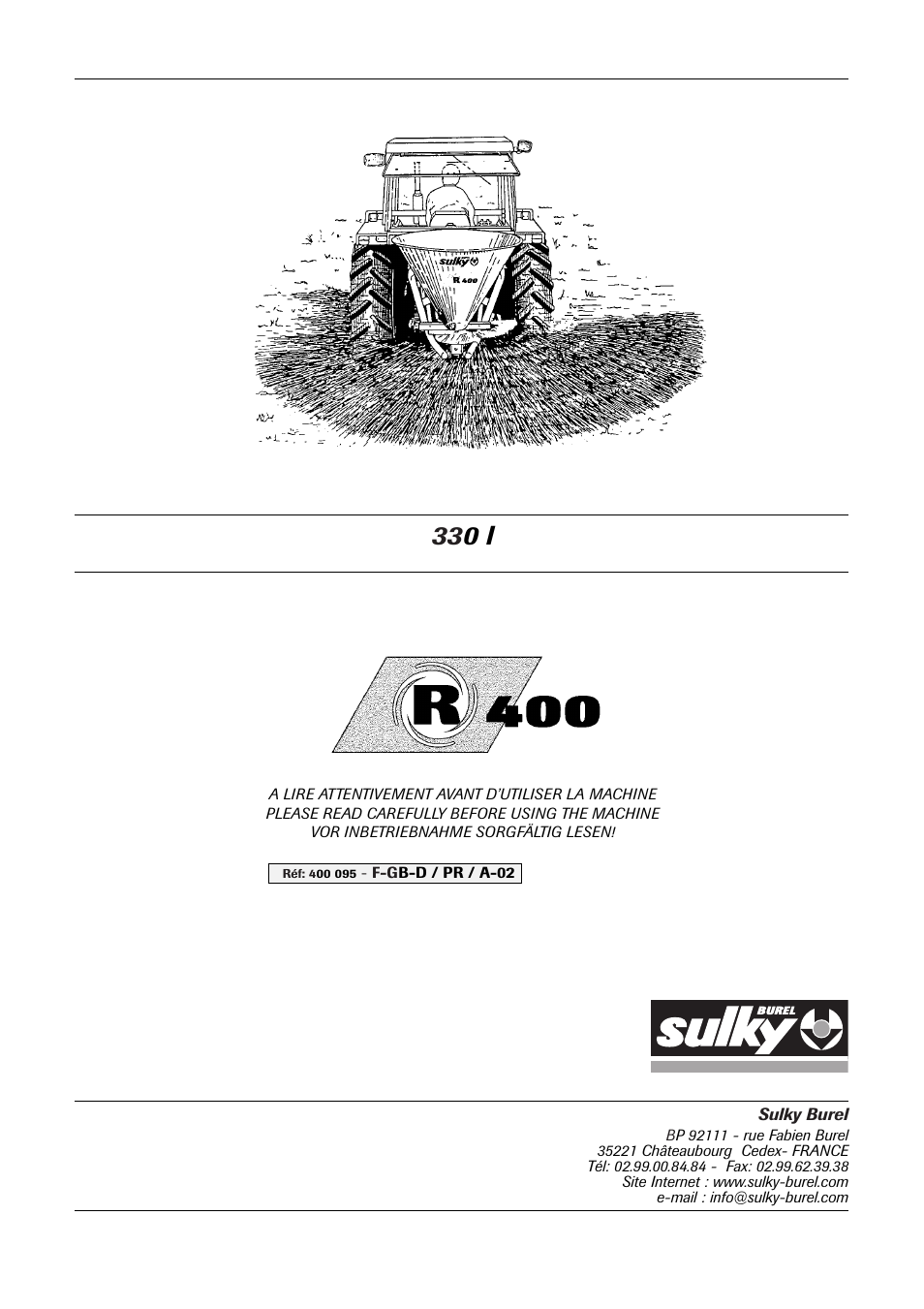 Sulky Monorotor R 400 User Manual | 26 pages