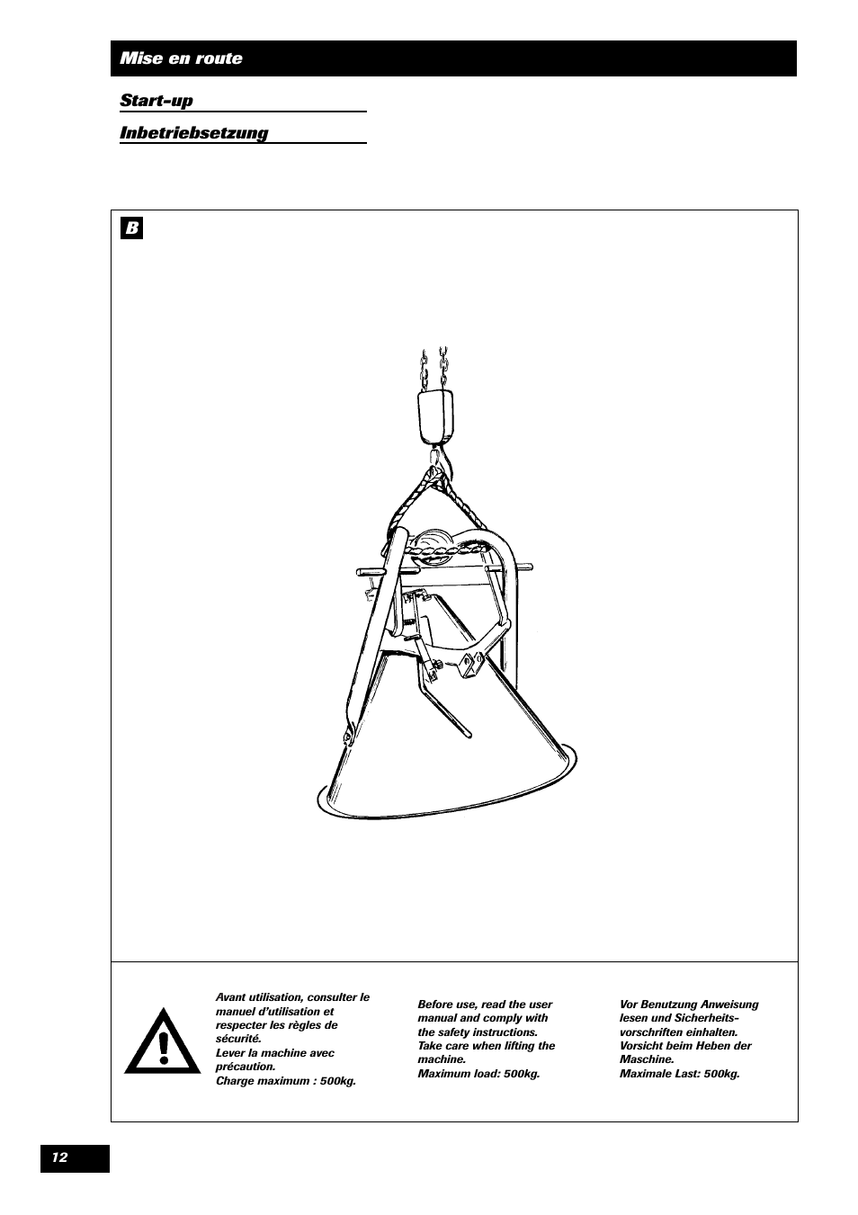 Mise en route start-up inbetriebsetzung | Sulky Monorotor R 400 User Manual | Page 13 / 26