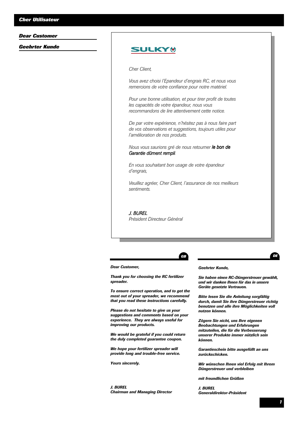 Sulky Monorotor C User Manual | Page 3 / 31