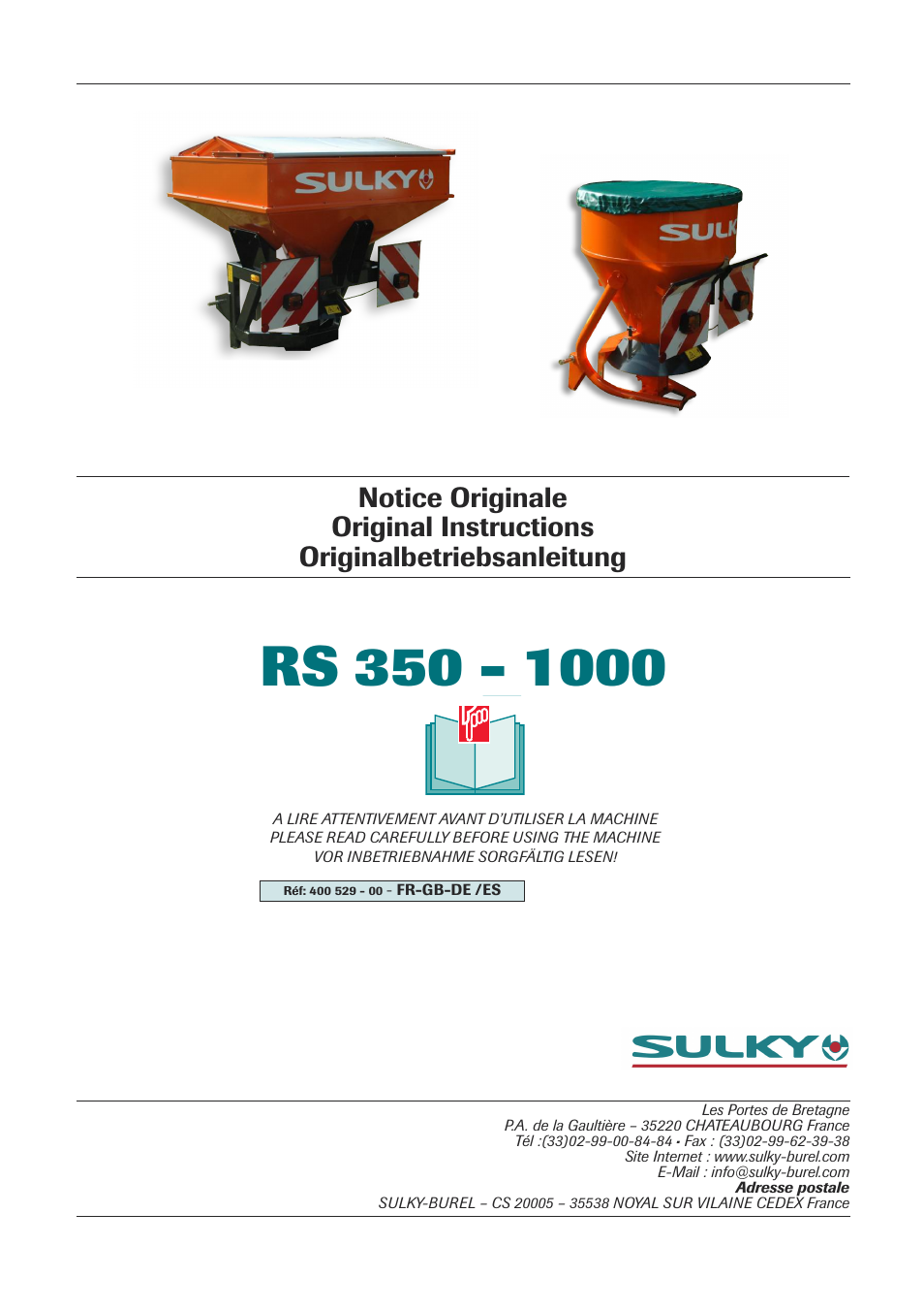 Sulky RS 350 - 1000 User Manual | 86 pages