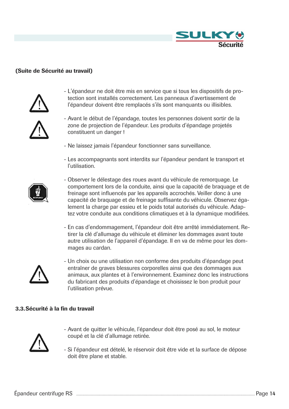 Sulky RS 350 - 1000 User Manual | Page 16 / 86