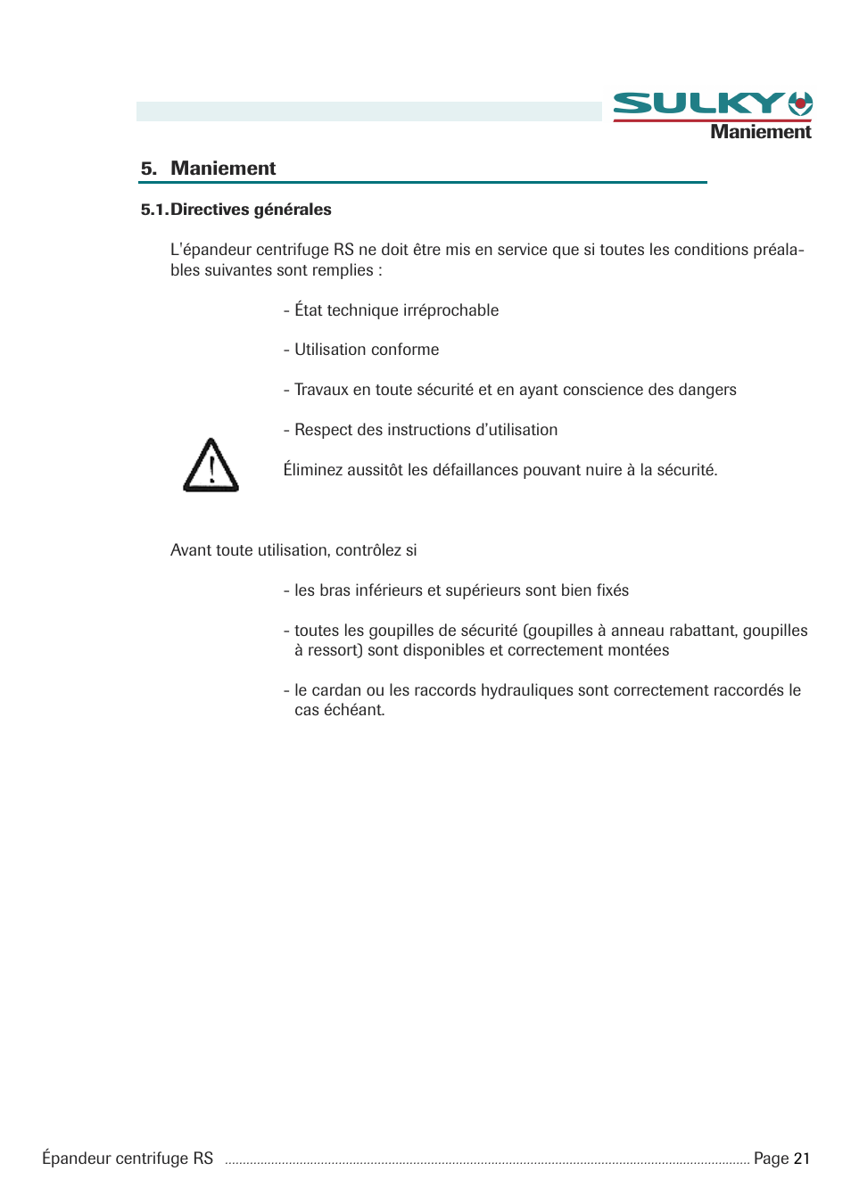 Sulky RS 350 - 1000 User Manual | Page 23 / 86