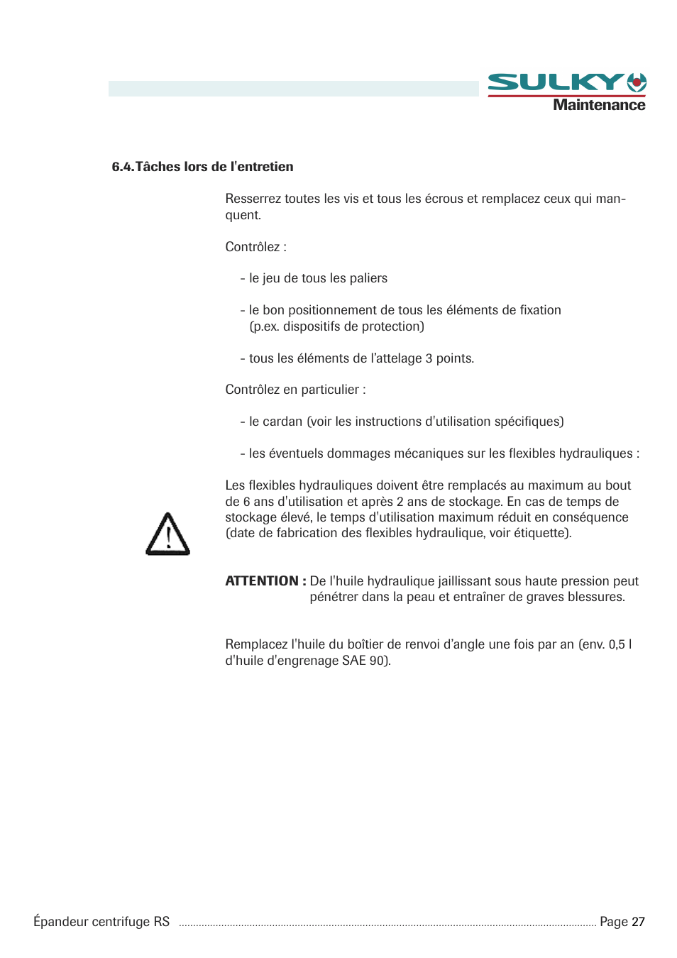 Sulky RS 350 - 1000 User Manual | Page 29 / 86