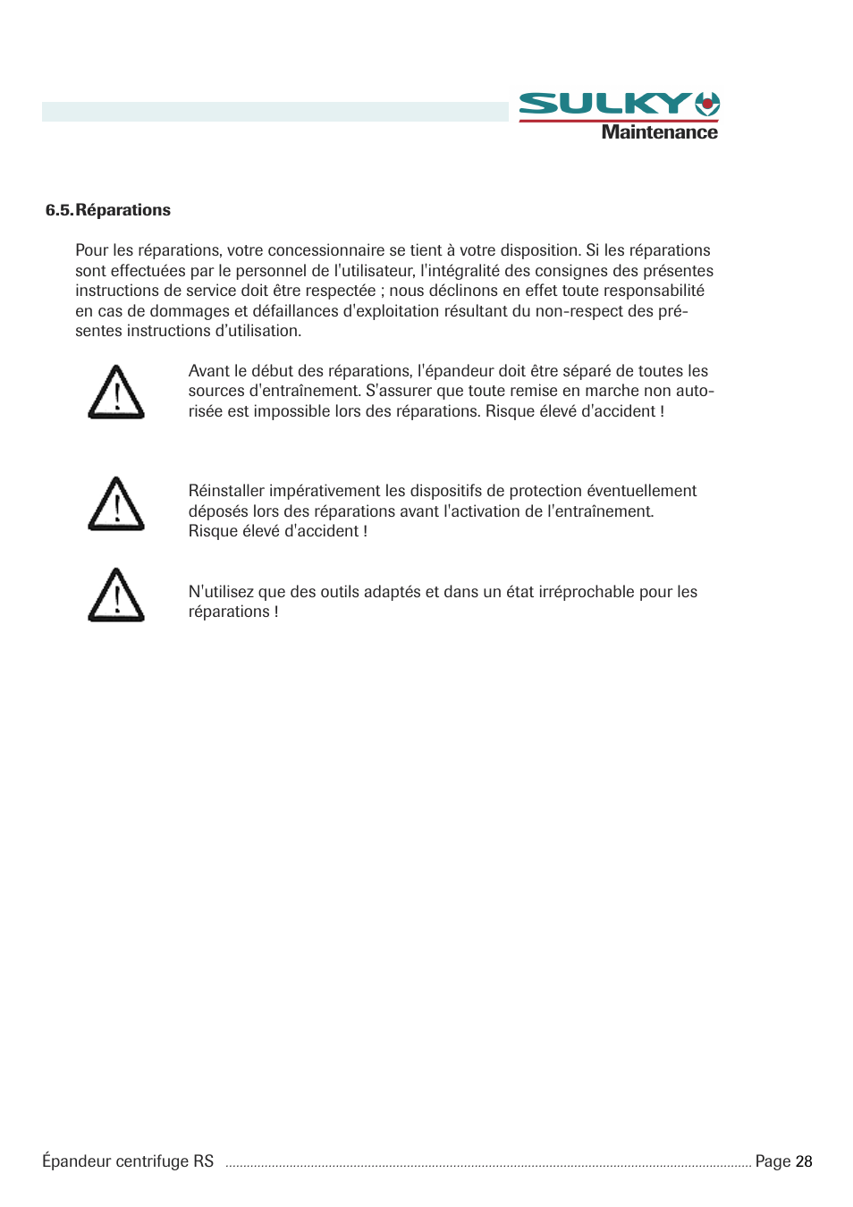 Sulky RS 350 - 1000 User Manual | Page 30 / 86