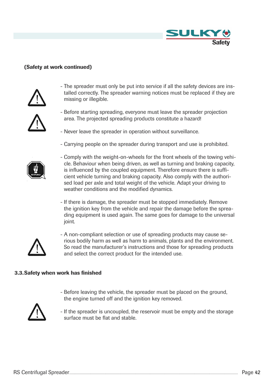 Sulky RS 350 - 1000 User Manual | Page 44 / 86