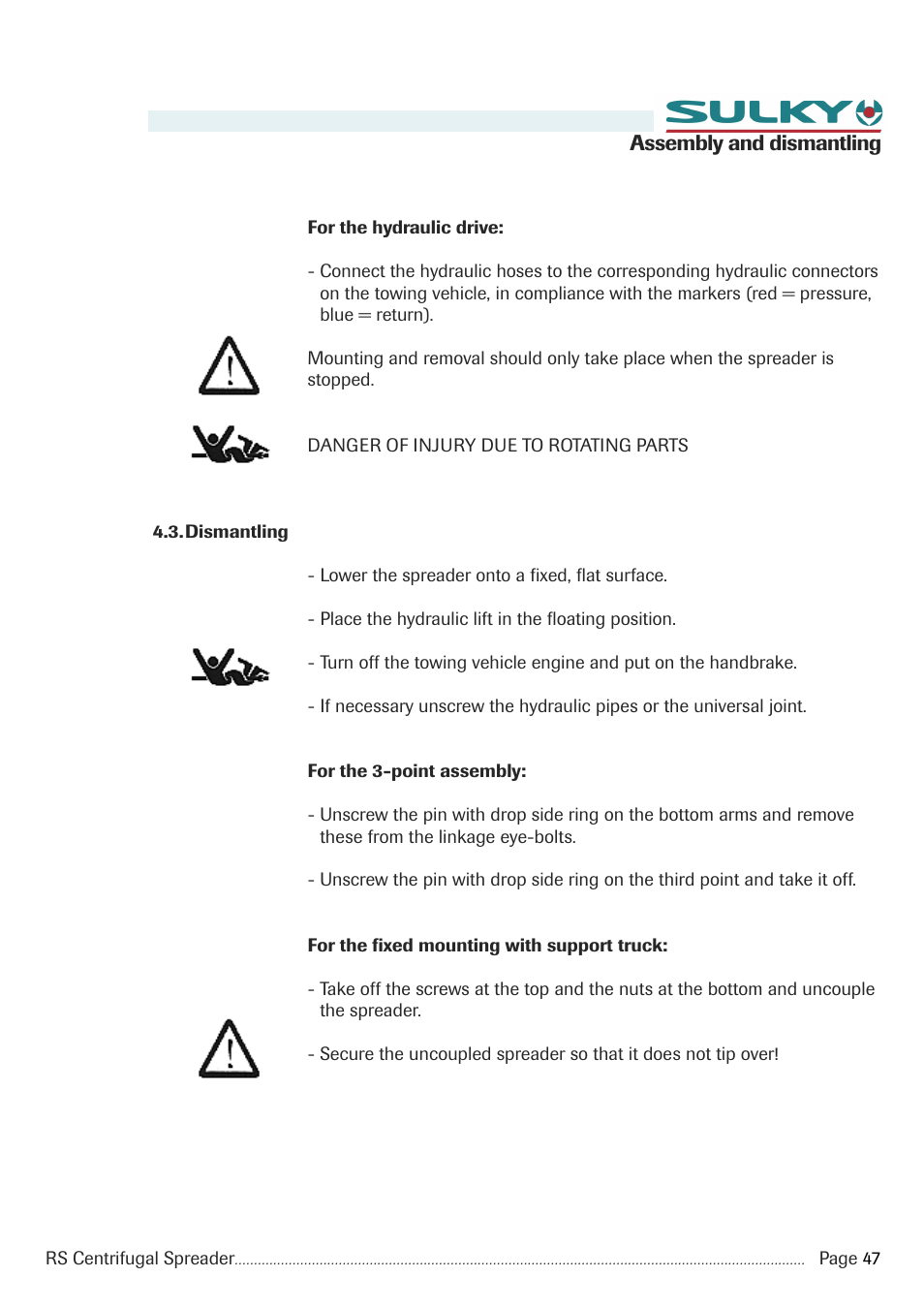 Sulky RS 350 - 1000 User Manual | Page 49 / 86