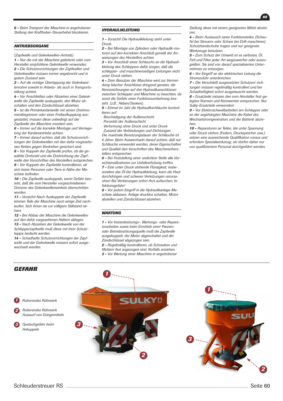 Sulky RS 350 - 1000 User Manual | Page 62 / 86