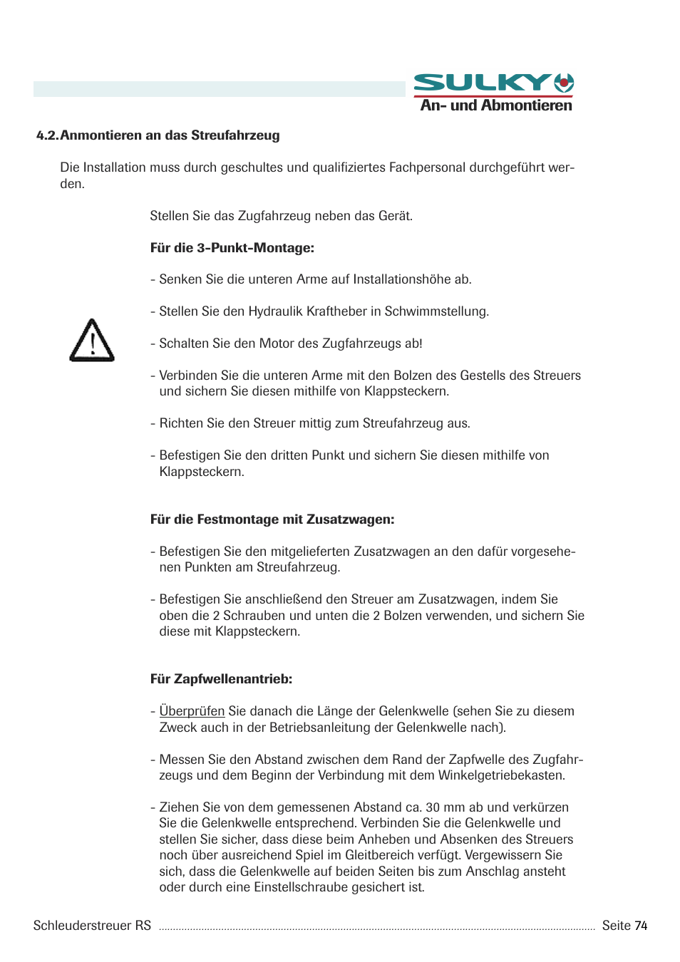 Sulky RS 350 - 1000 User Manual | Page 76 / 86