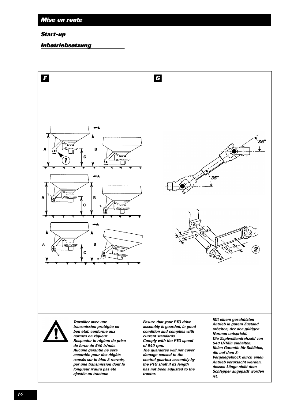 Mise en route start-up inbetriebsetzung | Sulky DPX 05 User Manual | Page 16 / 197