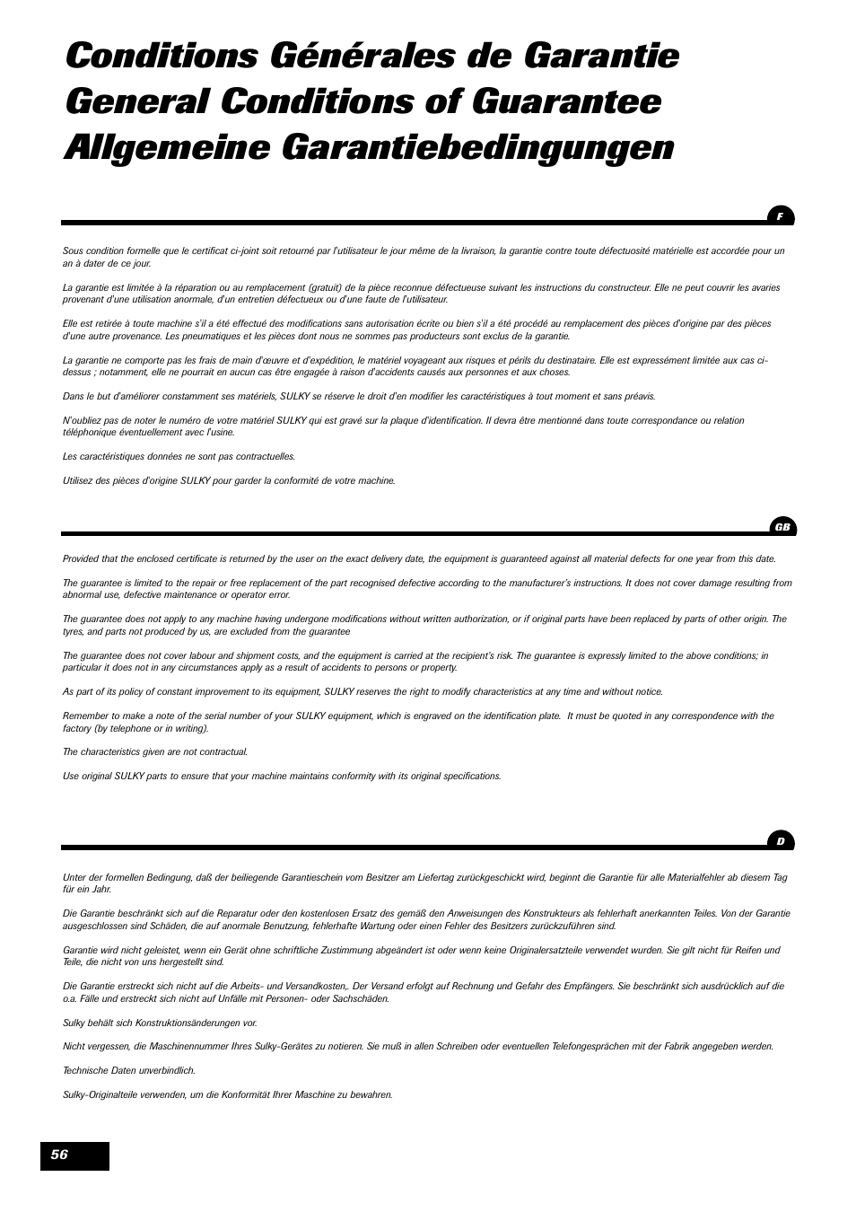 Sulky DPX 05 User Manual | Page 58 / 197