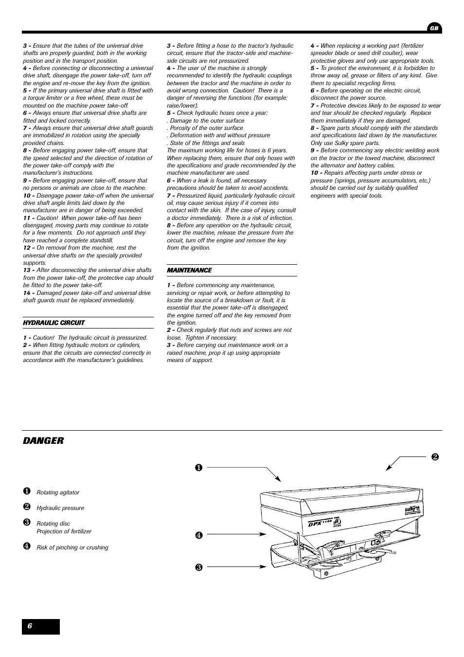 Danger | Sulky DPX 05 User Manual | Page 8 / 197