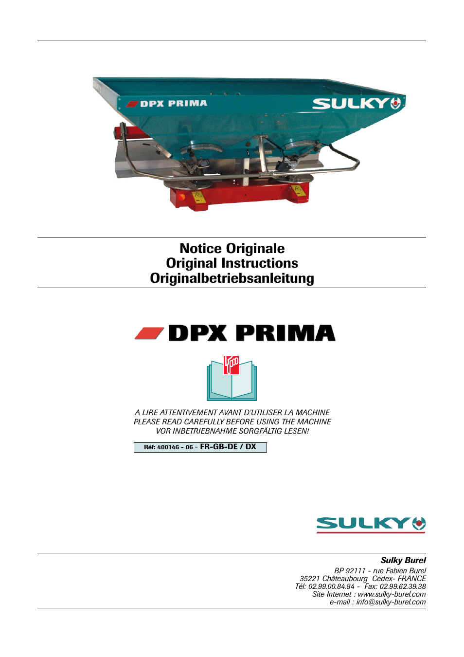 Sulky DPX Prima User Manual | 91 pages