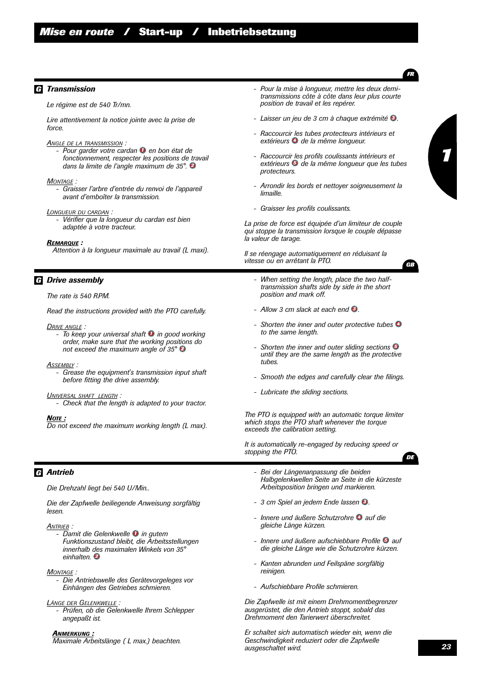 Mise en route / start-up / inbetriebsetzung | Sulky DPX Prima User Manual | Page 25 / 91